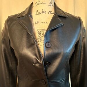 Faux Black Leather Coat